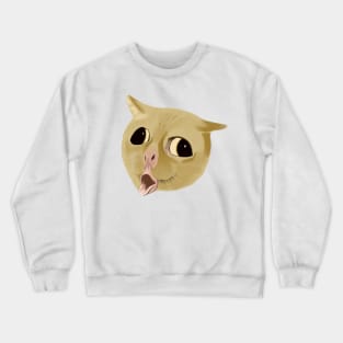 Coughing cat meme digital painting Crewneck Sweatshirt